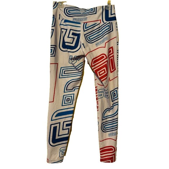 GUESS leggings pants running activewear size large logo print Athleisure Stretch - Picture 2 of 15